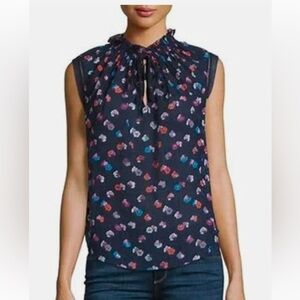 Rebecca Taylor Sakura Floral Print Silk Top